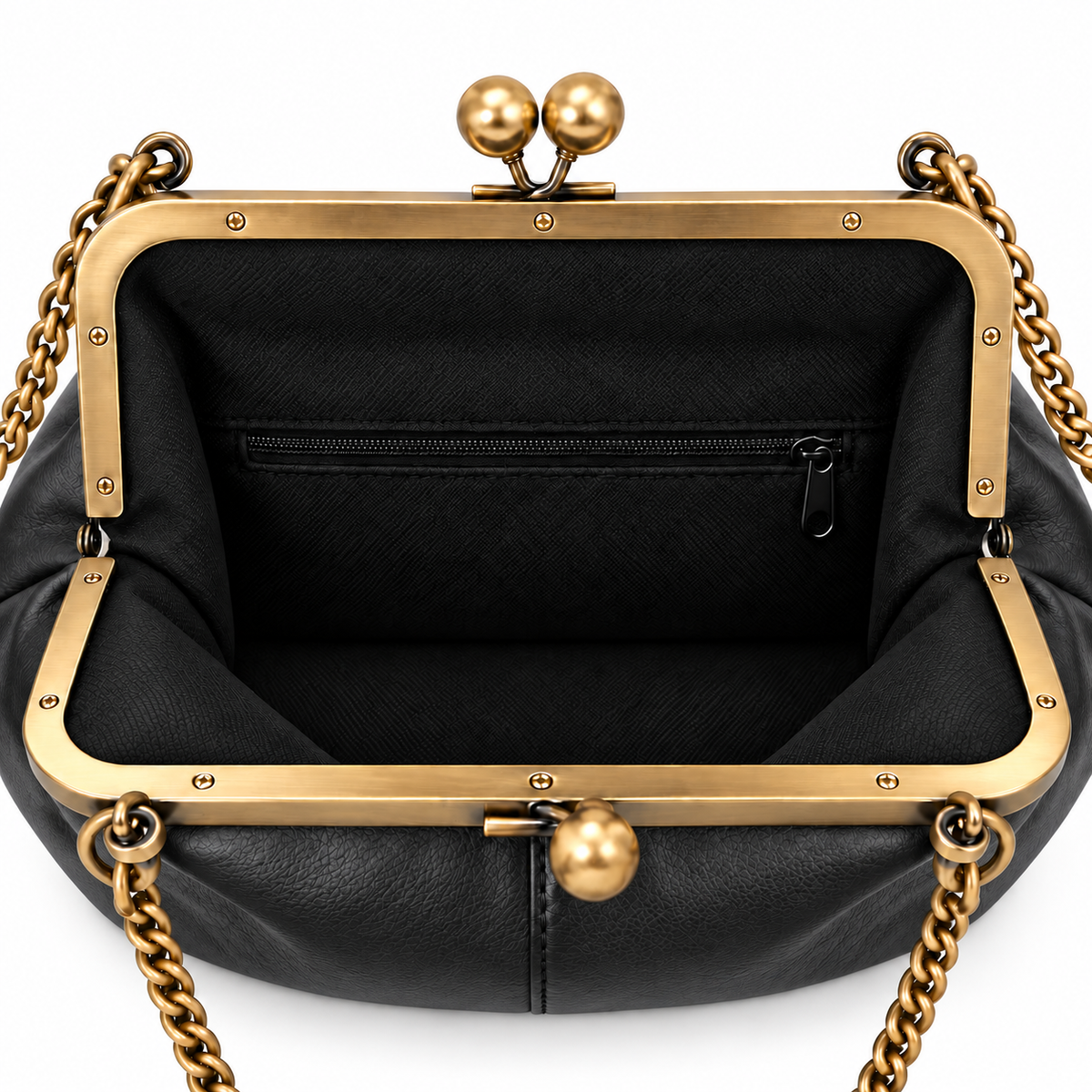 Inala Vintage Clasp - Black- Goat Nappa