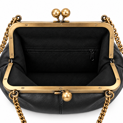 Inala Vintage Clasp - Black- Goat Nappa