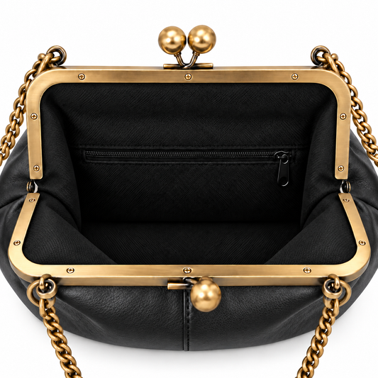 Inala Vintage Clasp - Black- Goat Nappa