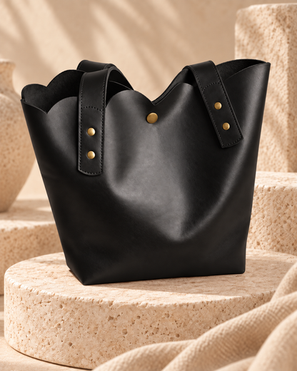 Scallop Tote - Black