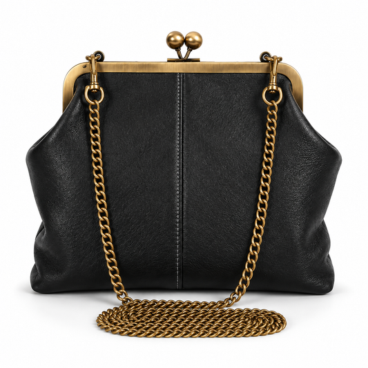 Inala Vintage Clasp - Black- Goat Nappa